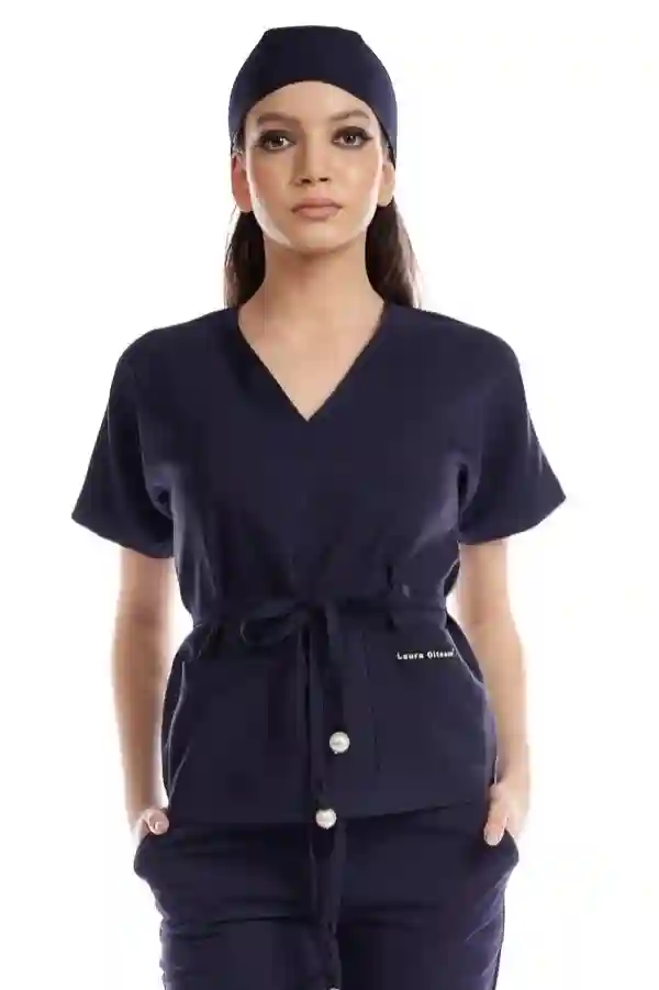 Bluza medicala dreapta bleumarin