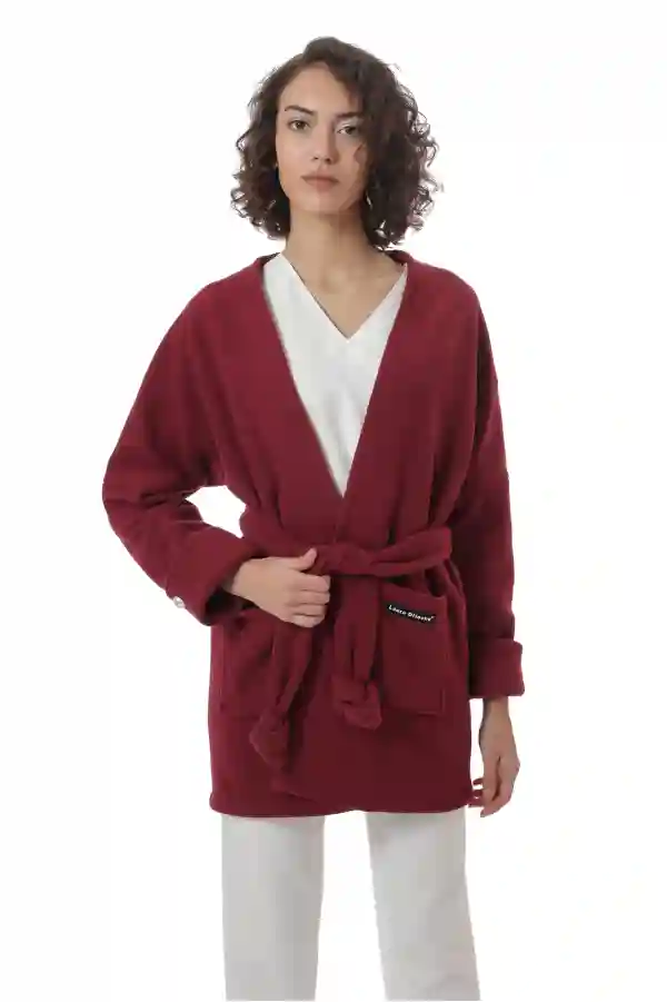 Halat medical dama Polar Fleece, Laura Olteanu, Dark Red( Visiniu)